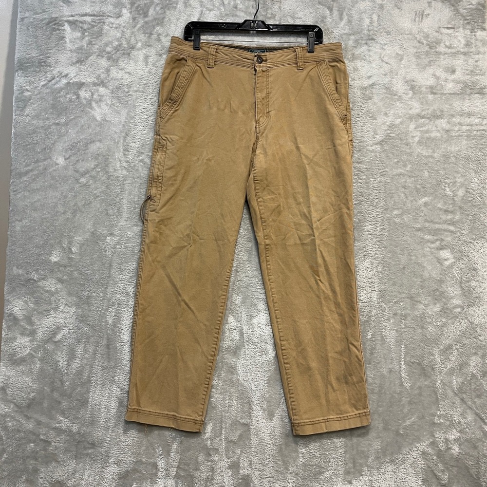 G.H. Bass & Co. Utility Pants Men 34x30 Tan Khaki Canvas Straight Leg Trousers